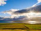 Iceland. View over the coastline of the Breidastroend at Breidafjordur during autumn. Art Print